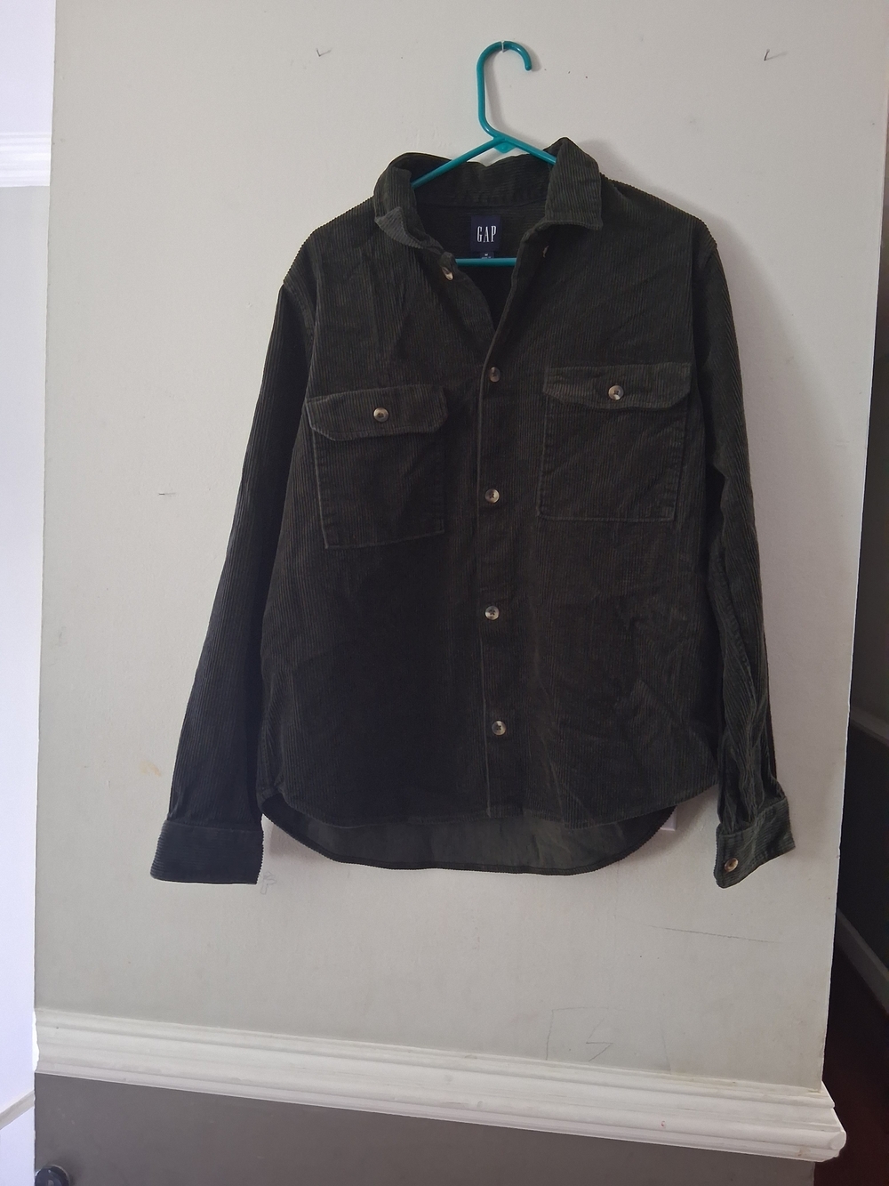 GAP Men's Olive Green Corduroy Shirt Jacket